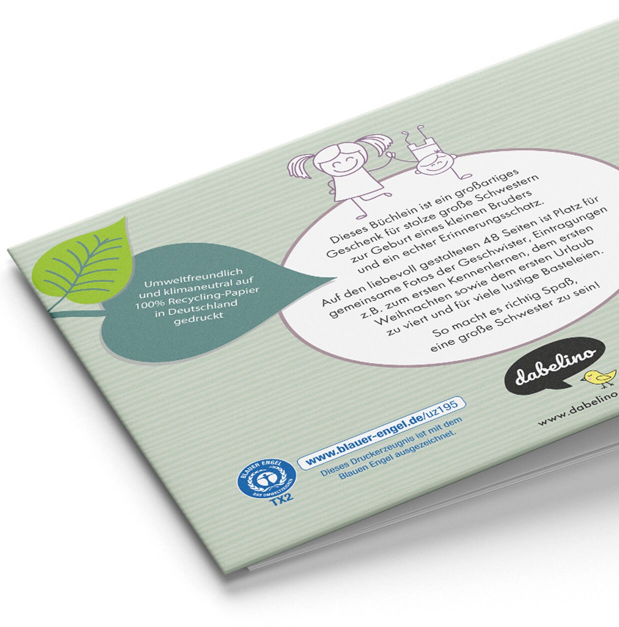 Glückwunschkarten-Set „Kleiner Bruder & Große Schwester“ – Zur Geburt, Aus Recycling-Papier (DIN A6)