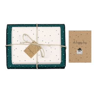 Geschenkpapier Sterne petrol-natur: Set 4 Bögen/ 4 Anhänger/ 1 Karte (Recycling, nachhaltig, Kraftpapier, Weihnachten, Geburtstag, designer)