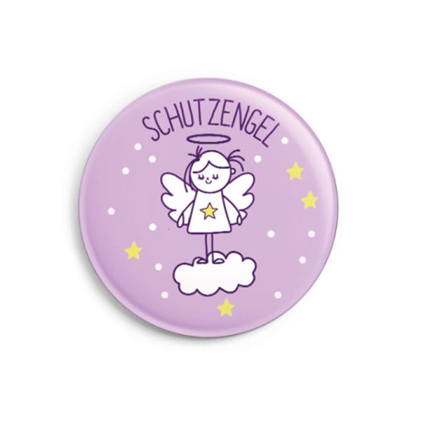 Schutzengel Button Mädchen (Geschenk zur Kommunion, Einschulung, Firmung)