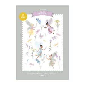 Kinder Tattoo Set: Feen (temporäre Klebetattoos, Geburtstag Mitgebsel Mädchen, Schultüte Adventskalender Füllung, Kleinigkeiten)