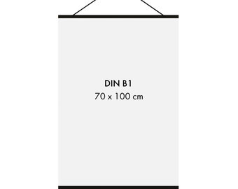 71 cm Magnet-Posterleiste schwarz für 70 x 50 cm oder 70 x 100 cm Prints, Öko-Holz Bilderleiste