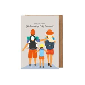 Karte zur Geburt: Glückwunsch zum zweiten Kind (große Schwester, Baby) | Recyclingpapier