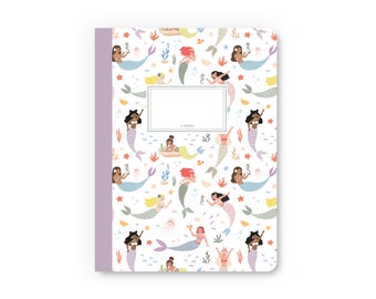 Notebook for school: mermaid, A5 lined (for children, girls, boys, homework notebook primary school 1st grade, back to school)