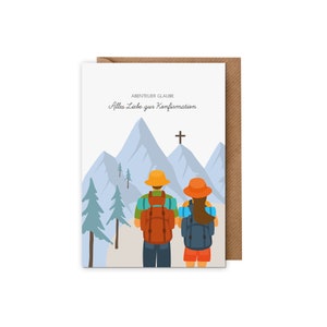 Karte zur Konfirmation: Abenteuer Glaube (Mädchen, Junge) | Recyclingpapier