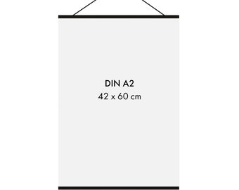 42 cm magnetic poster bar black eco-wood (DIN A2, DIN A3)