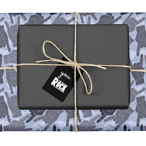 4x Metal Hand-/ Rock-Geschenkpapier (für Männer)