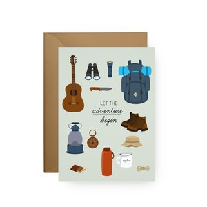 Karte: Let the adventure begin (Abenteuer, Reise) | Recyclingpapier