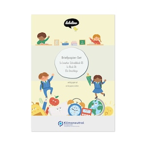 Set di cancelleria per bambini: bambino in età scolare (per ragazze, ragazzi) A5, a righe, con buste + blocco da colorare A6, regalo per l'inizio della scuola
