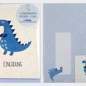 4x Dinosaurier-Einladungskarten-Set : Geburtstag Bild 2