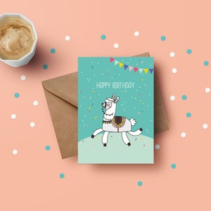 Lama Karte zum Geburtstag + Umschlag (Öko)
