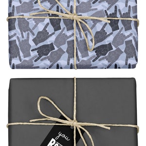 4x Metal Hand/ Rock Wrapping Paper for men image 3