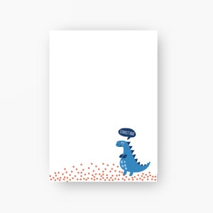 Set of 4 Dino memo pads A6, 25 sheets Mitgebsel image 1