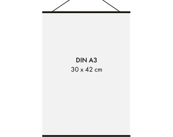 30 cm magnetic poster bar black, eco-friendly wood (DIN A3, DIN A4)