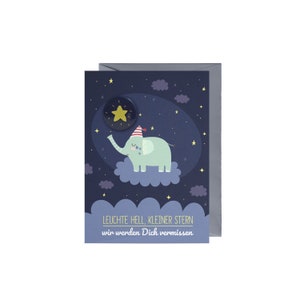 Trauerkarte Kind/ Baby (Sternenkind): Elefant