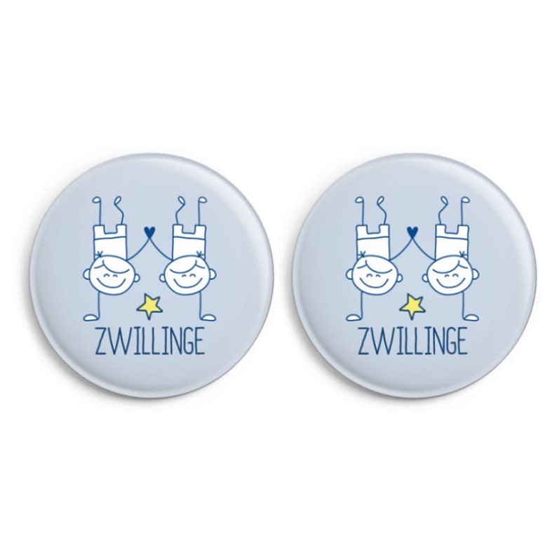 Buttons: Twins Boys Gift, set of 2 image 1