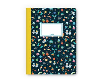 Notebook for school: space, A5 lined (for children, boys, girls, homework notebook primary school 1st grade, back to school)