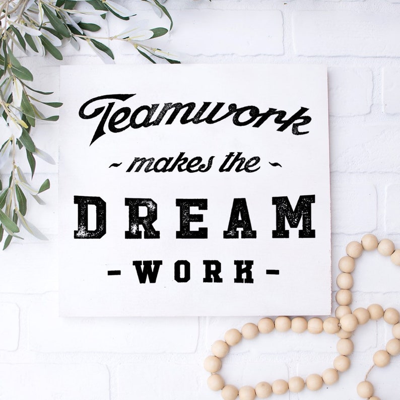 Gratuit Images Teamwork Makes The Dream Work Game Room Gift For Coach Etsy le plus cool salutations