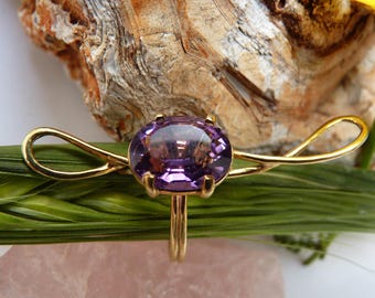 Amethyst Gold plated Ring,Sterling Silver ring,gemstone ring,amethyst gemstone, RI0002AM