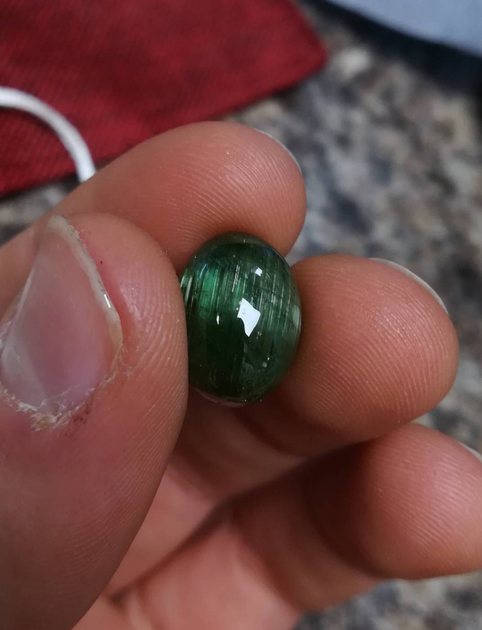 Green Tourmaline Cat's Eye Oval Cabochon Natural Gemstone Etsy