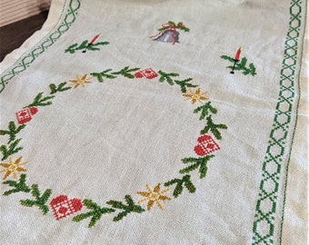 ヴィンテージスウェーデン製クリスマステーブルランナーセット