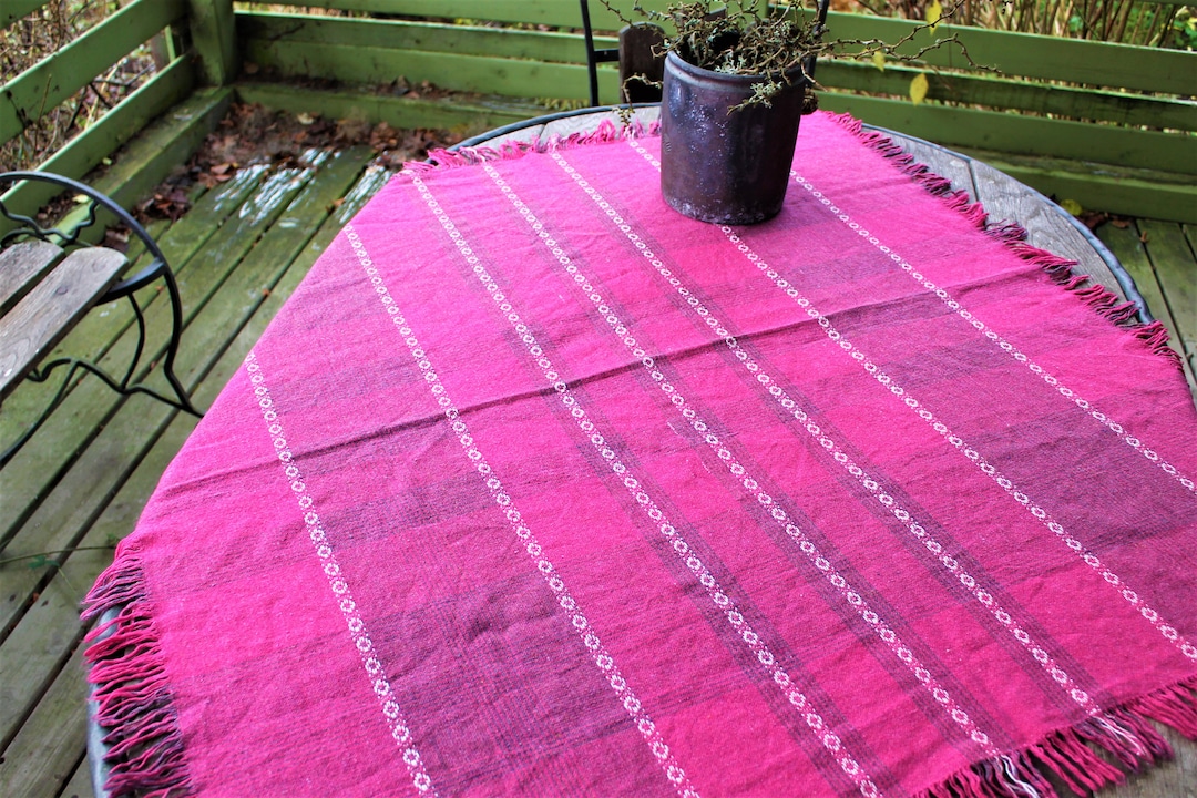 Vintage Pink Table Linen Tablecloth Square Etsy