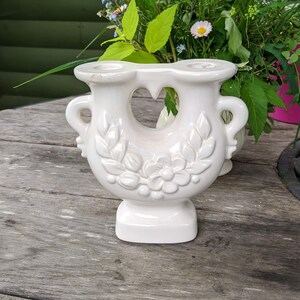 White vintage candleholder candlstick ceramics home decor decoration gift
