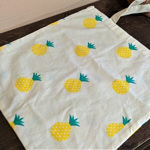 White yellow market bag vintage with ananas burlap cotton NEW