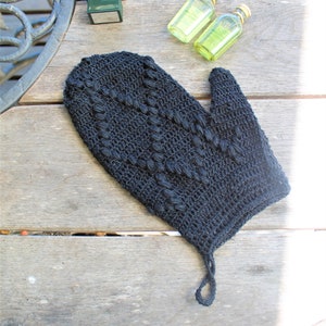 Skin scrub eco peels glove men gift for him bathroom Exfoliating sponge body bruch eco linen bath crochet cleaning pad LINEN GIFT for her