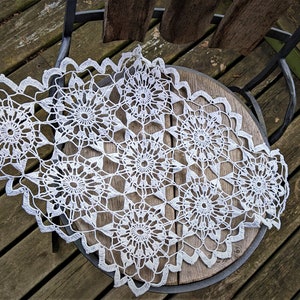 White doily crochet vintage lace vintage home decor table
