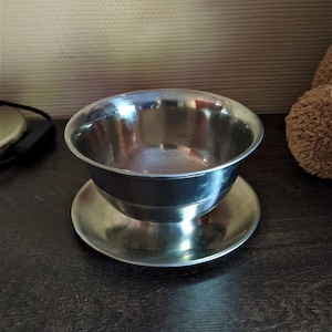 Metal jar bowl vintage steel dish tureen