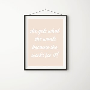 Printable Wall Art for the Ambitious Woman, Girl Boss, Boss Babe Office, Modern, Print at home