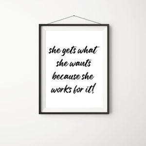 Printable Wall Art for the Ambitious Woman, Girl Boss, Boss Babe Office, Modern, Print at home
