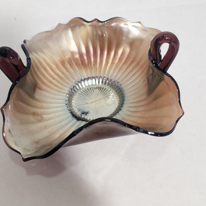 Northwood Amethyst Carnival Glass Bon Bon Dish