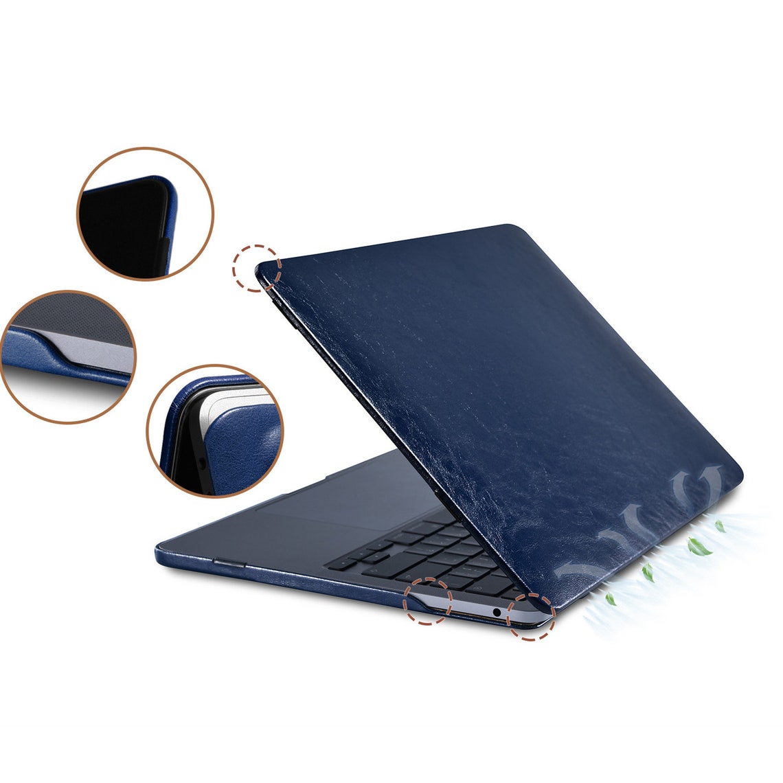 Blue MacBook Pro 13inch Case Laptop Vegan Leather Case Etsy