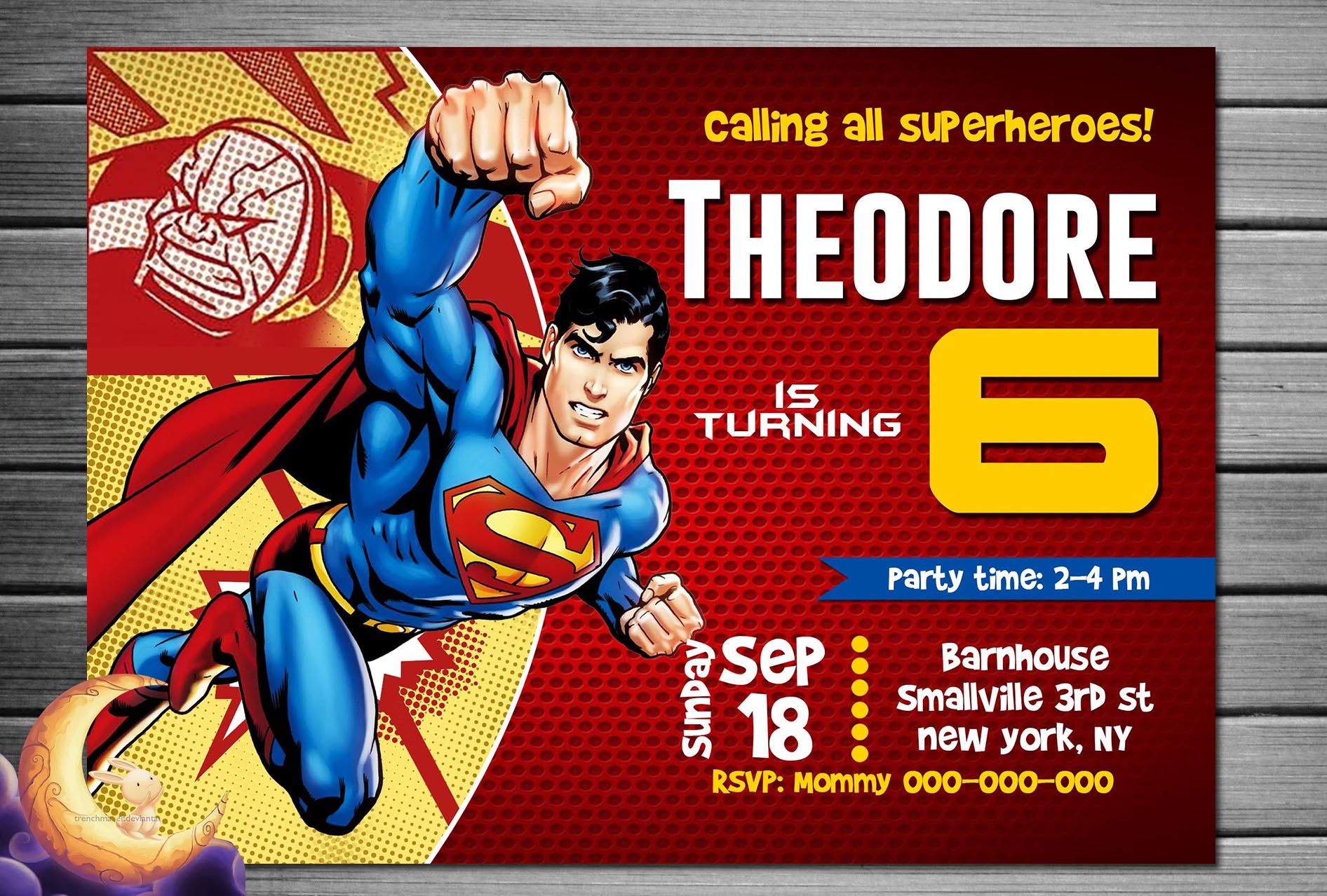 Superman Invitation Superman Birthday Superman Party Etsy