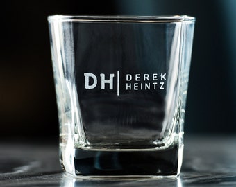 Vaso de whisky con monograma, vaso de bourbon grabado, regalo con monograma