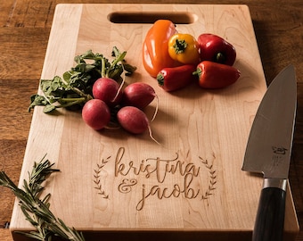 Personalized Charcuterie Board - Custom Cutting Board Wedding Gift - Engagement Gifts for Couple - 5th Anniversary Gift  Wood Chopping Board
