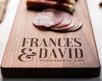 Personalized Wood Cheese Board - Charcuterie Board - Baguette Board - Custom Cutting Board - Engagement Gift for Couple