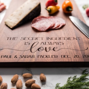 Wedding Gift for Couple - Charcuterie Board Personalized - Custom Wood Cutting Board -  - Engagement Gift - Engraved 5th Anniversary Gift