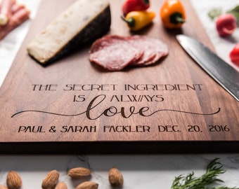 Wedding Gift for Couple - Charcuterie Board Personalized - Custom Wood Cutting Board -  - Engagement Gift - Engraved 5th Anniversary Gift