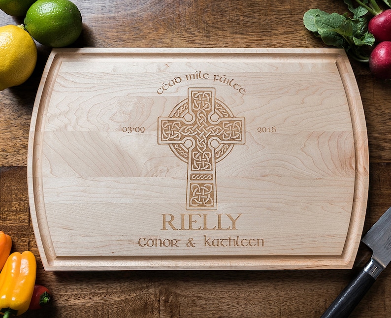 Personalized Irish Wedding Gift Celtic Cross Engagement Gift Etsy