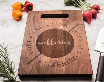 Personalized Engraved Cutting Board, Cheese Board, Charcuterie Board, Engagement Gift, Wedding Gift Anniversary Housewarming Gift for Couple