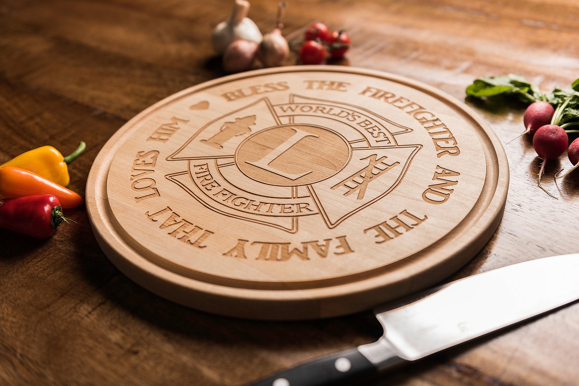 Firefighter EMS Personalized Gift Cutting Board Engraved Etsy