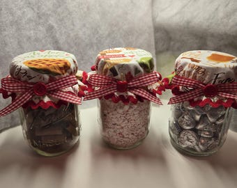 Set of 3 Fall/Autumn/Harvest/Thanksgiving Mason Jar Bonnets/Toppers/Lid Covers APPLE HARVEST