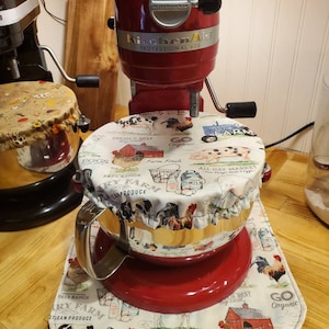 Kitchenaid Reversible Bowl Cover/Mixer Cover or Slider Mat -You Choose- ON TH FARM