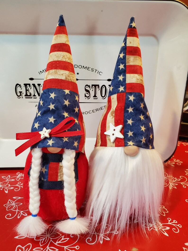 2019 Set of 2 Mr and Mrs Patriotic 2019 Gnomes 1 | Etsy