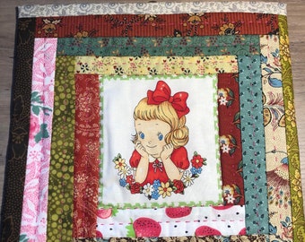 Patchwork textile frame for little girl Margaret and Sophie