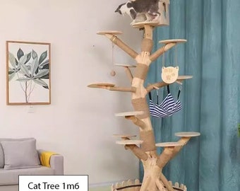 Driftwood Cat Tree For Cat Playground Furniture Cat Scratching Board Nest Climbing Cat Tree Unique Cat Gifts