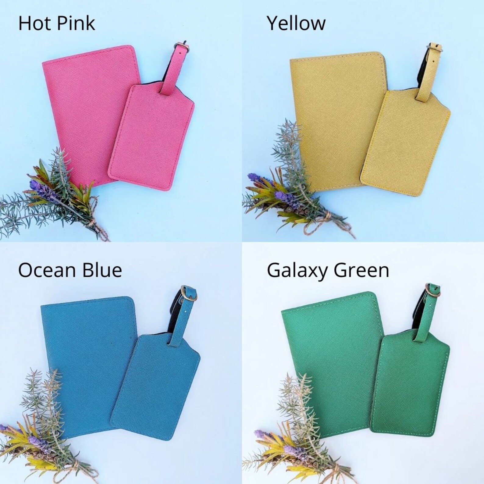 Monogrammed Luggage Tag & Passport Holder Gift Set Etsy