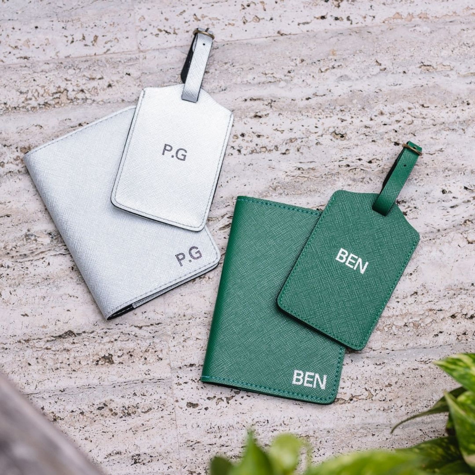 Monogrammed Luggage Tag & Passport Holder Gift Set Etsy